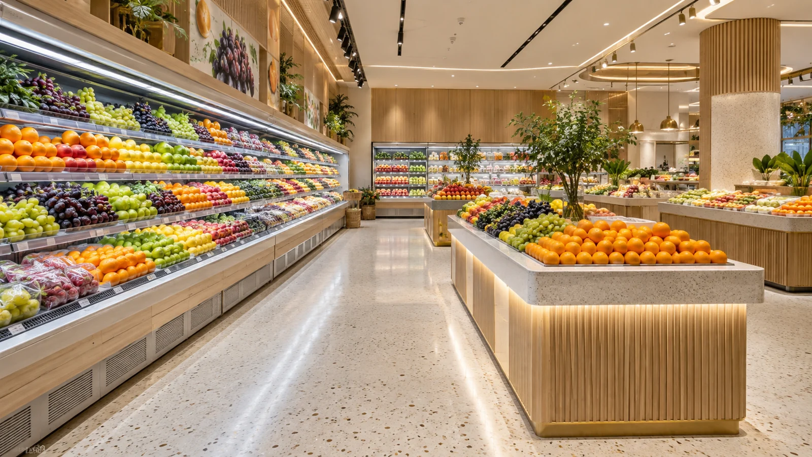 水果专营店：色彩与货位有序展示应用方案示意