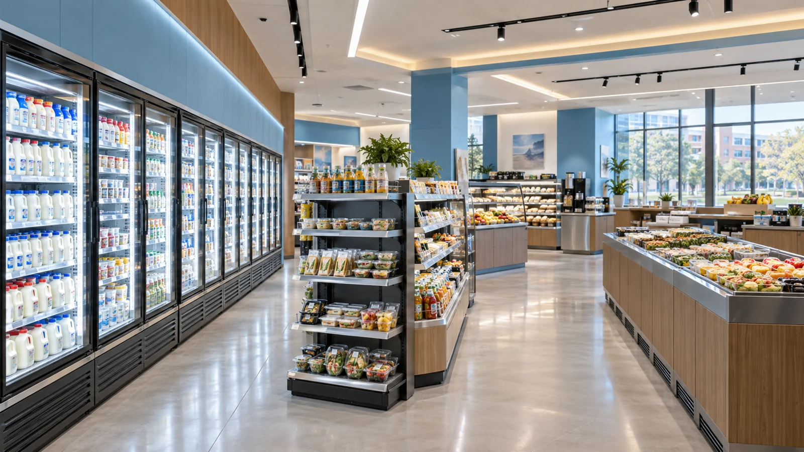 校园便利店：乳品与即食食品应用方案示意